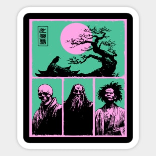 Zen Masters Memento Mori - Ukiyo-e Bushido Philosophy Sticker